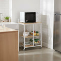Theo Casual Natural Brown and White Kitchen Cart