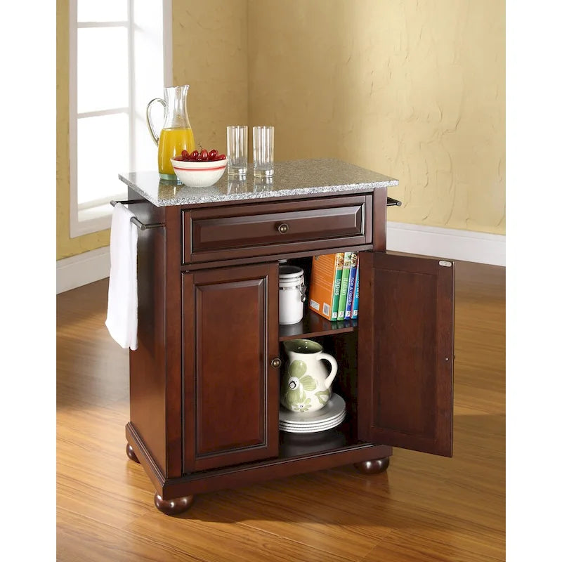 Granite Top Portable Kitchen Island/Cart - 18d x 31w x 33.5h