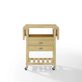 Küchenwagen mit doppelter klappbarer Tischplatte, Natur - 15.13d x 45w x 35.25h
