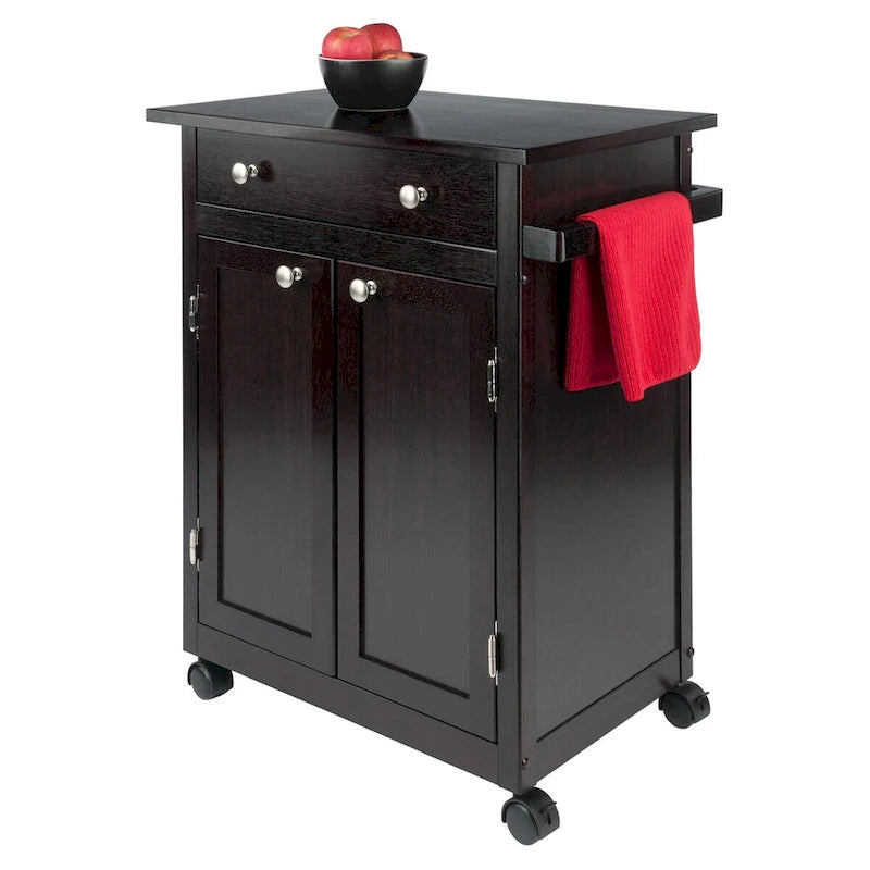 Functionele keukentrolley, espresso - 26.89 x 17.72 x 34.02 inches