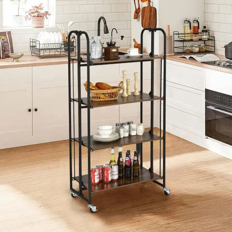 Zusammenklappbarer Küchenwagen mit Ablagen - 4-stufig - 26 x 16 x 52(L x W x H)