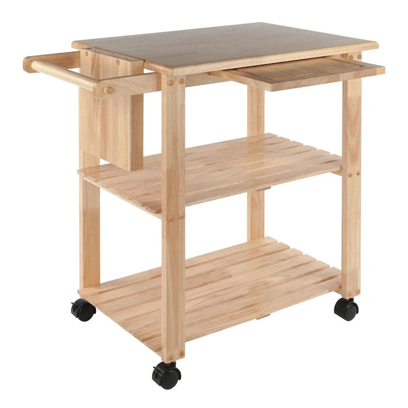 Keukenwagen, naturel - 33.19 x 20.47 x 31.93 inch