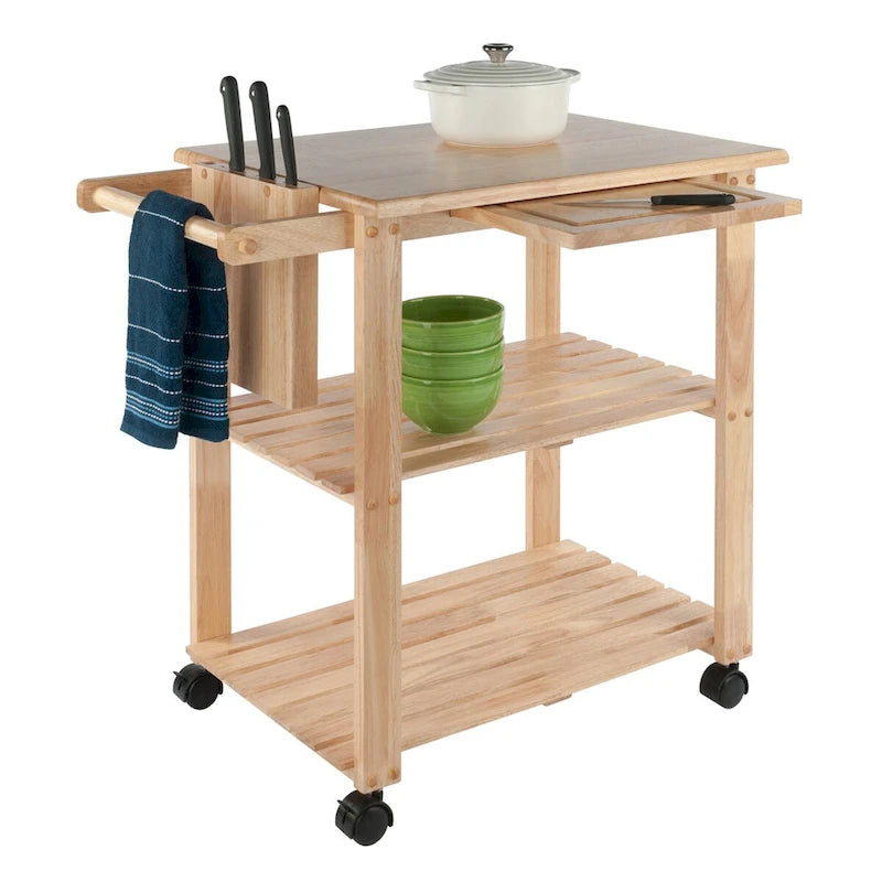 Keukenwagen, naturel - 33.19 x 20.47 x 31.93 inch