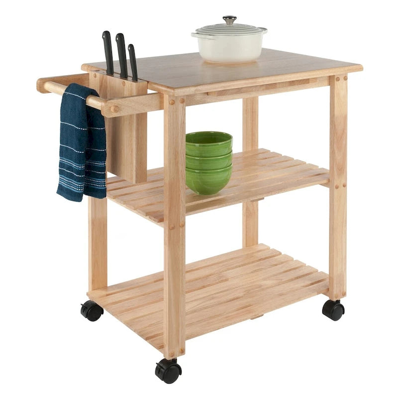 Keukenwagen, naturel - 33.19 x 20.47 x 31.93 inch