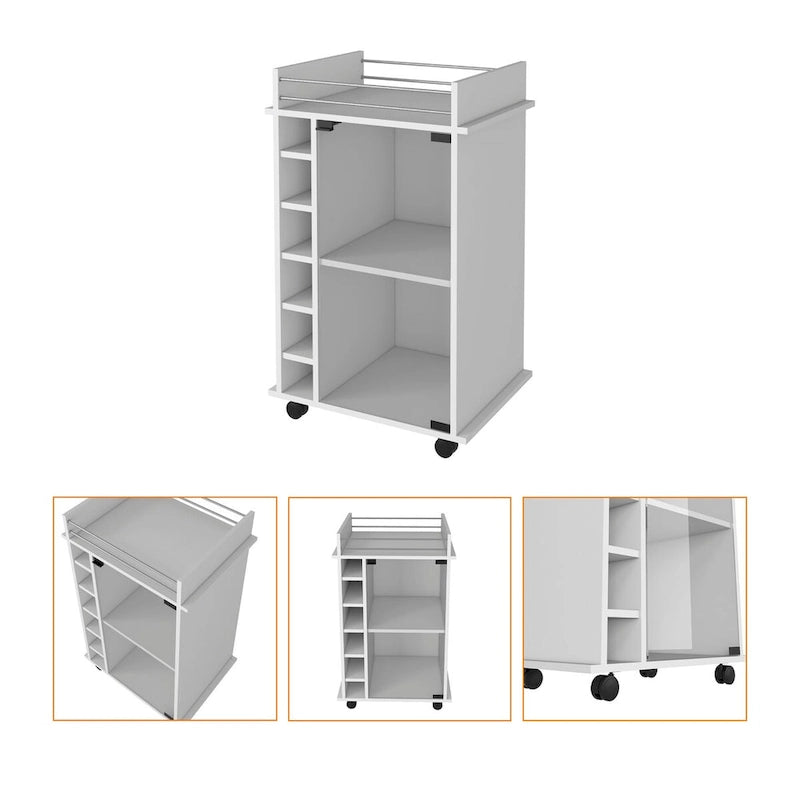 Barschrank mit 6 Flaschen und 3 Ablageflächen für Küche, Party und Wohnzimmer