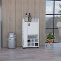 Carrello bar con mobiletto, 6 portabottiglie integrati e ruote