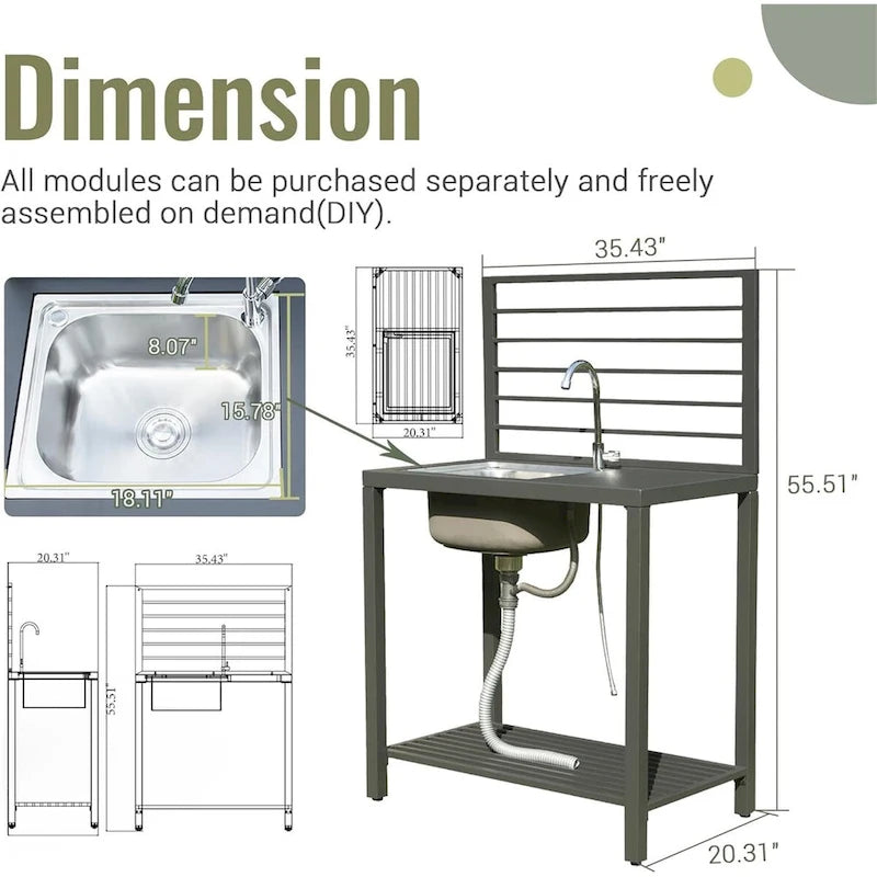 Outdoor Kitchen Island with Storage