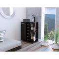 2-Shelf 6-Bottle Bar Cart with Division Black Wengue for Kitchen, Party and Living Room