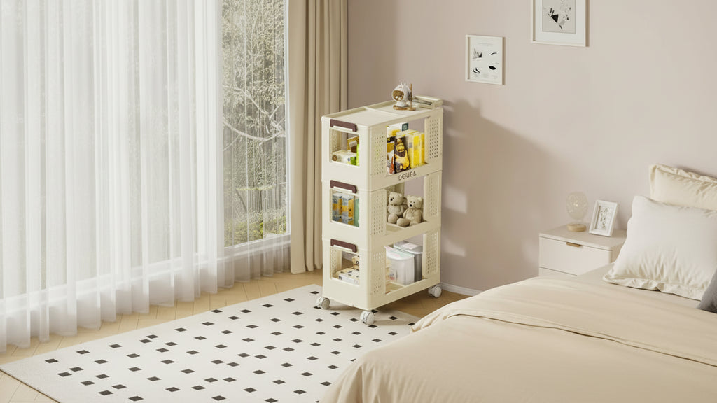 3-Tier Mobile Kitchen Cart with Lockable Wheels